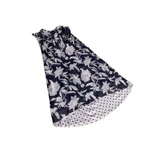 BLACK LABEL SAKS FIFTH AVENUE - Sheer Nylon Floral/Polka Dot Top (S) in Brown